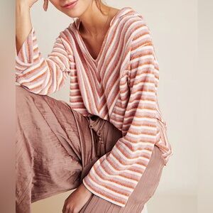 Anthropologie Saturday Sunday Chenille Striped Hoodie XL